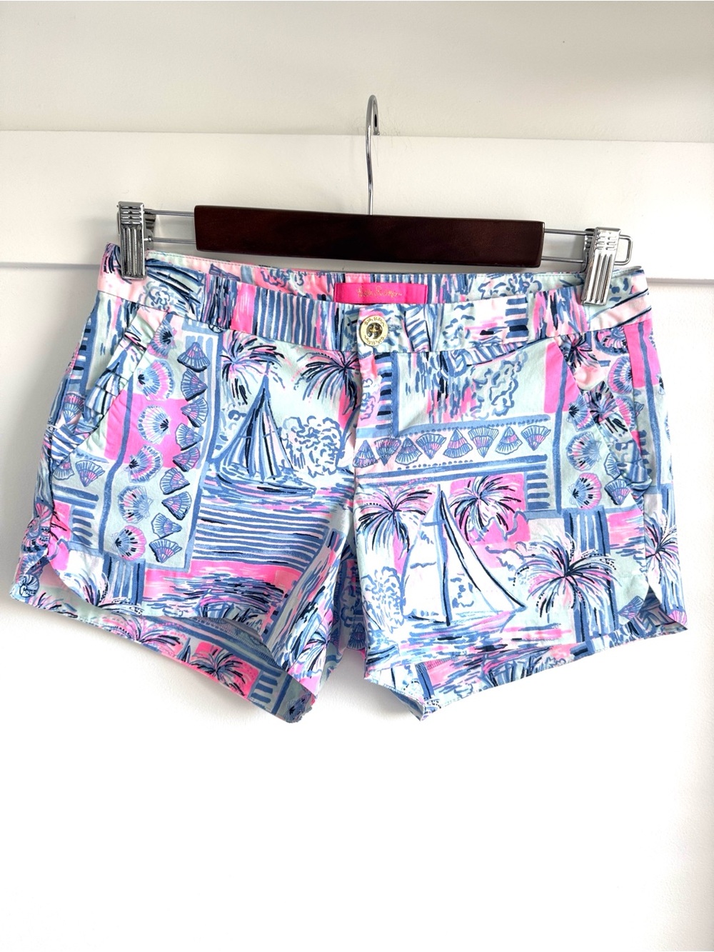 Lilly Pulitzer Adie Ruffle Pocket Stretch Shorts Size 00